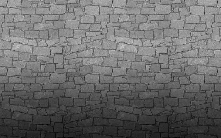 gray bricks illustration, texture, pattern, monochrome, full frame, HD wallpaper