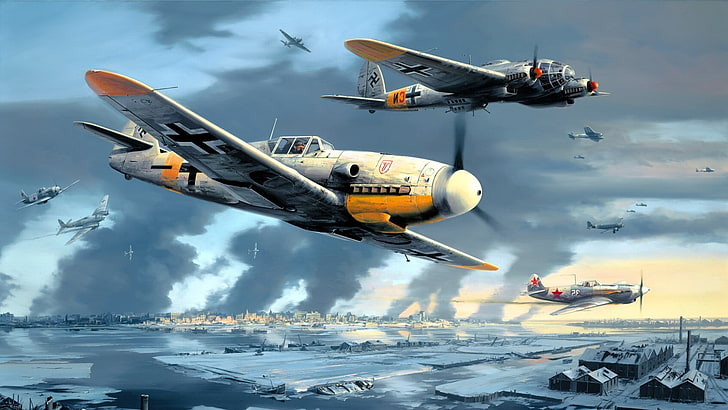 aircraft, artwork, Germany, He 111, Heinkel He 111, Luftwaffe, HD wallpaper