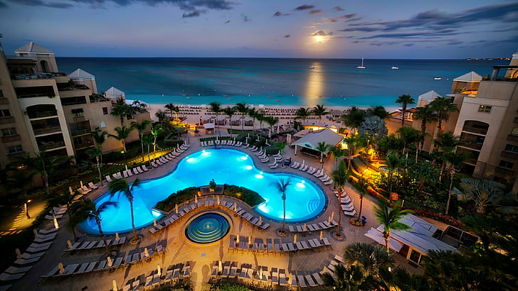cayman islands, resort, tourism, hotel, swimming pool, city, HD wallpaper