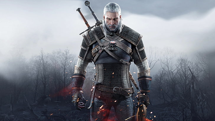 male character with sword, God of War wallpaper, The Witcher 3: Wild Hunt, HD wallpaper