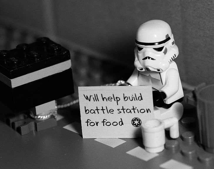 Help For A Stormtrooper, Star Wars Stormtrooper minifig, Funny