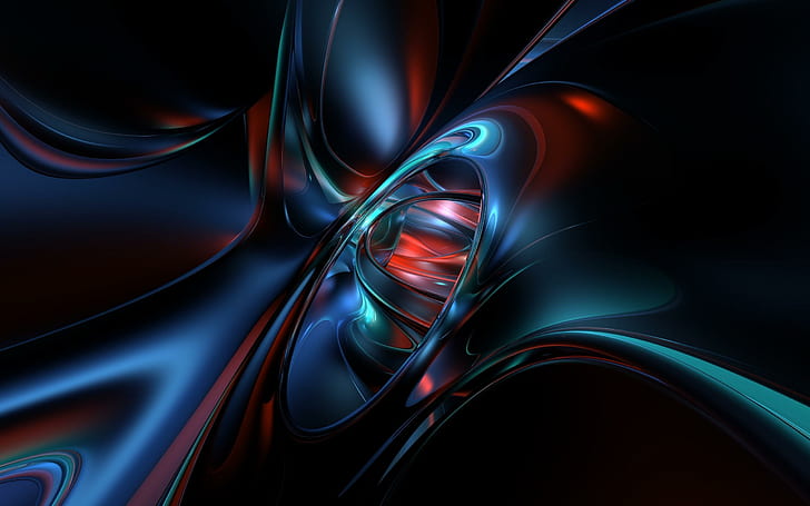 Flowing paint, red and blue graphic art, abstract, 2560x1600, HD wallpaper