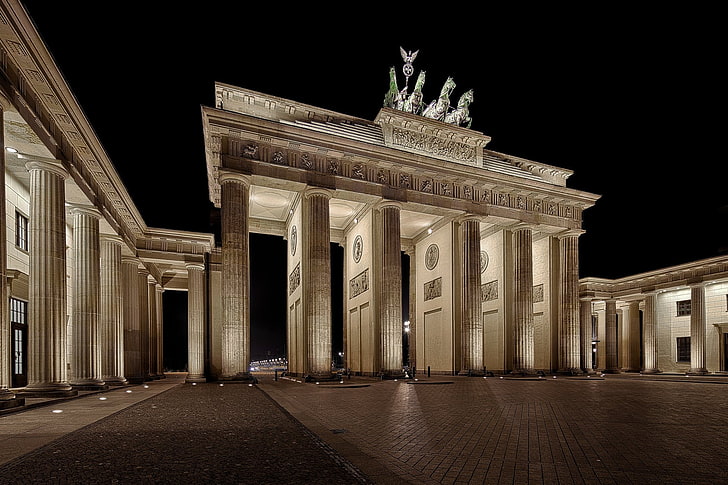Monuments, Brandenburg Gate, Berlin, Germany, Night, HD wallpaper