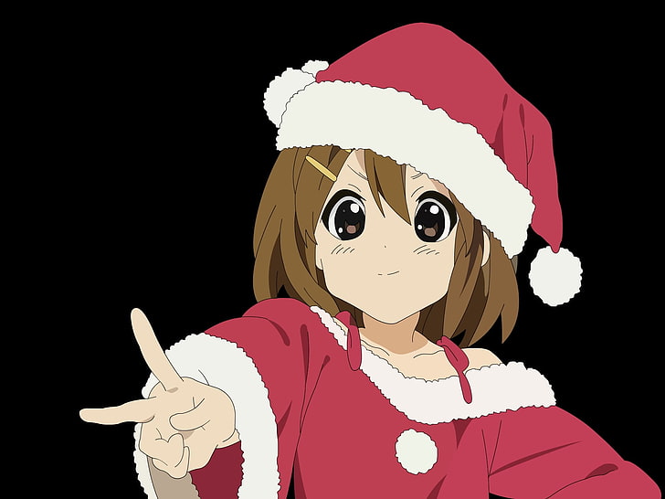 HD wallpaper: brown-haired girl anime character, k-on, hirasawa yui,  christmas costume | Wallpaper Flare