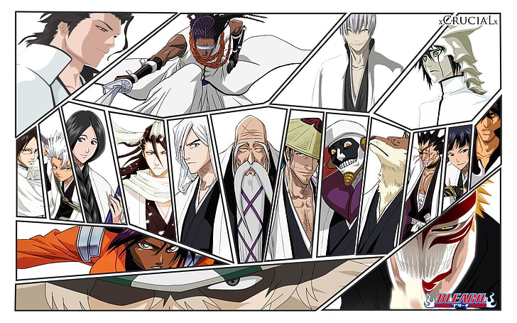 Bleach anime characters, panels, Sousuke Aizen, Ichimaru Gin, HD wallpaper