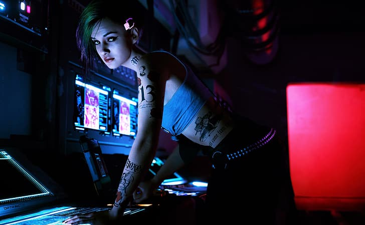Judy Alvarez, Cyberpunk 2077, video games, tattoo