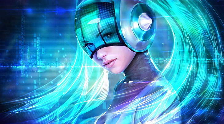 DJ Sona, League of Legends, MagicnaAnavi, 3D, futuristic, digital art, HD wallpaper