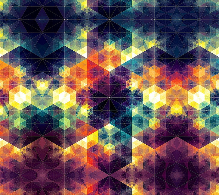 andy gilmore abstract cube kaleidoscope, backgrounds, pattern, HD wallpaper