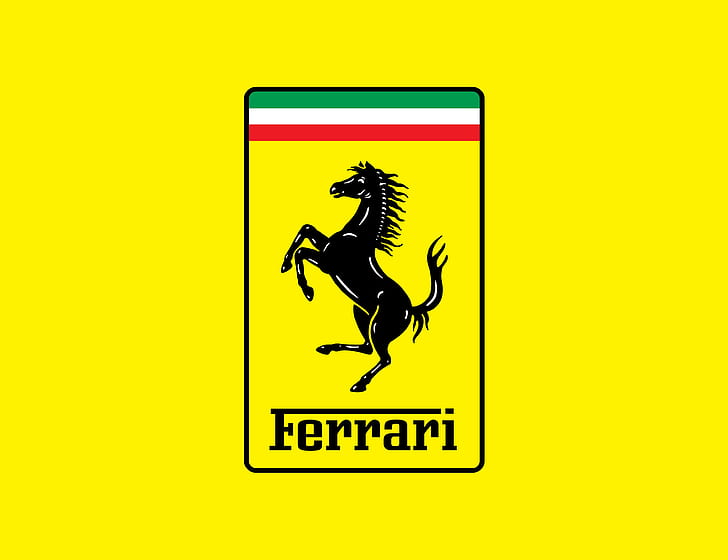 Hd Wallpaper Yellow Horse Logo Ferrari Fon Wallpaper Flare