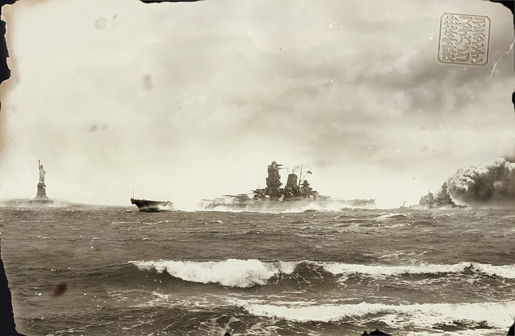 Statue of Liberty photo, Yamato, Battleship, vehicle, military, HD wallpaper