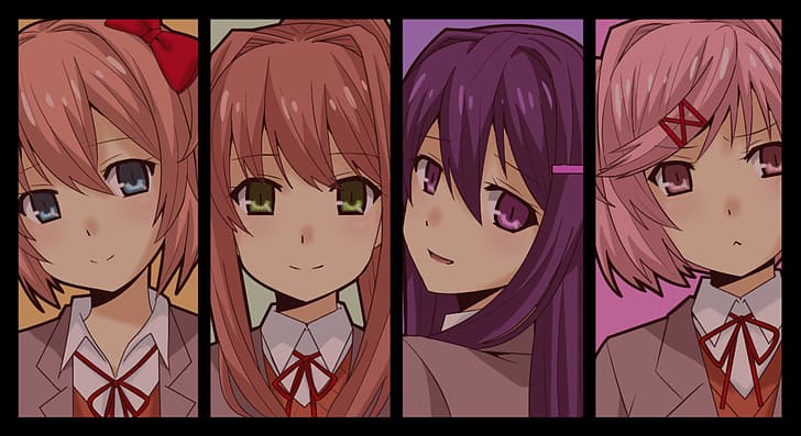 anime, anime girls, Doki Doki Literature Club, Monika (Doki Doki Literature Club), HD wallpaper