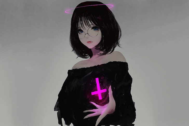 black-haired female anime character illustration, anime girls, HD wallpaper