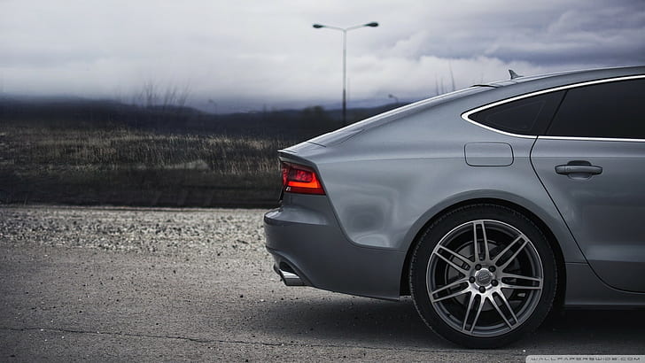 Audi A7, car, vehicle, silver cars, HD wallpaper