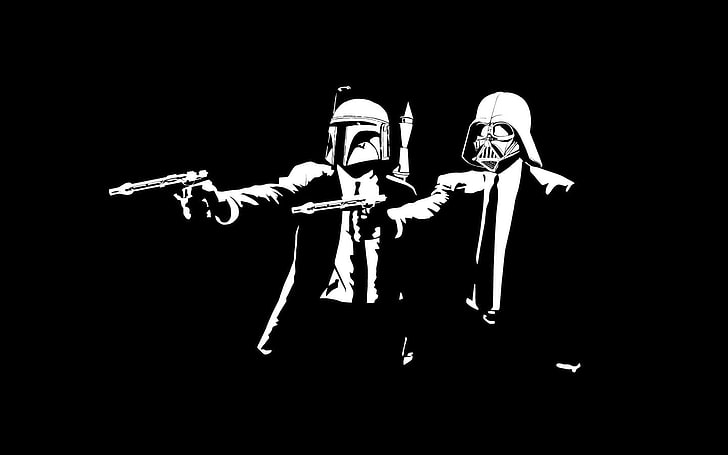 Darth Vader and Stormtrooper wallpaper, Star Wars, Pulp Fiction, HD wallpaper