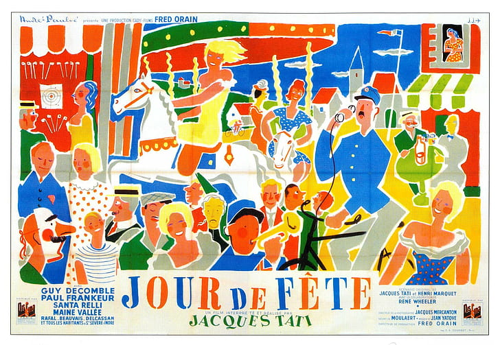 Jacques Tati, Film posters, Jour de fête, movie poster, HD wallpaper