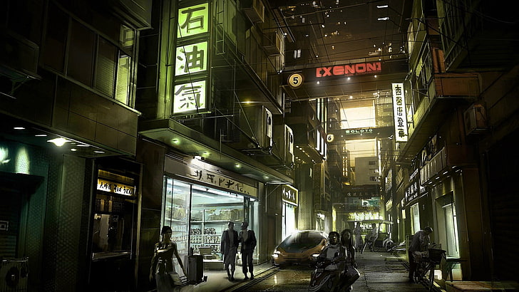 grey steel buildings, cyberpunk, futuristic, Deus Ex: Human Revolution, HD wallpaper