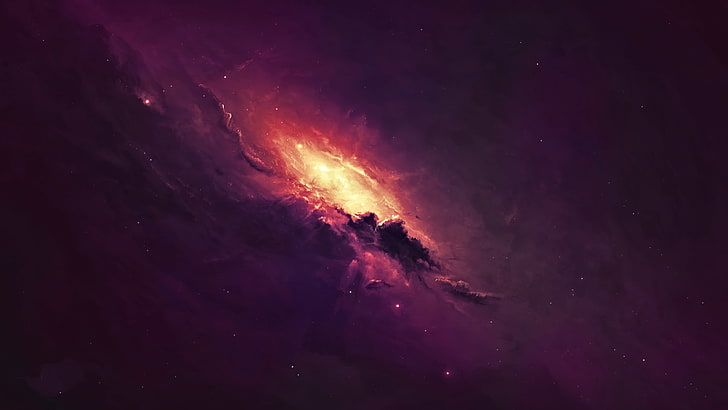 spacescapes, stars, spiral galaxy, universe, HD wallpaper