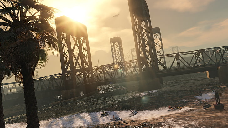 brown metal bridge, Grand Theft Auto V, Grand Theft Auto V PC
