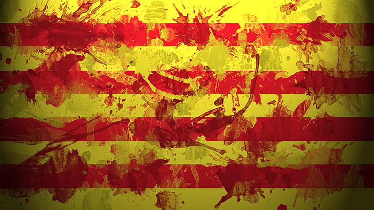 squirt, paint, Flag, Spain, Barcelona, Catalonia, Espana, Catalonha, HD wallpaper