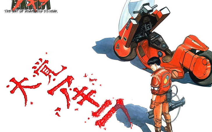 man holding gun anime digital wallpaper, Akira, kaneda, vehicle, HD wallpaper