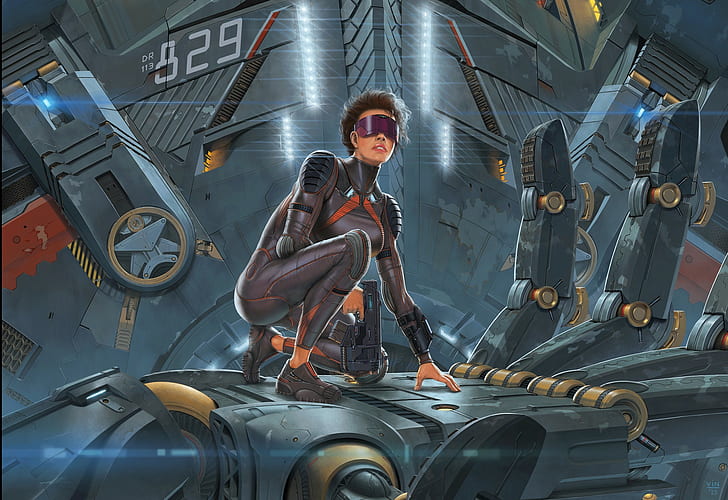 Cyberpunk, Futuristic, Woman, Agent, HD wallpaper