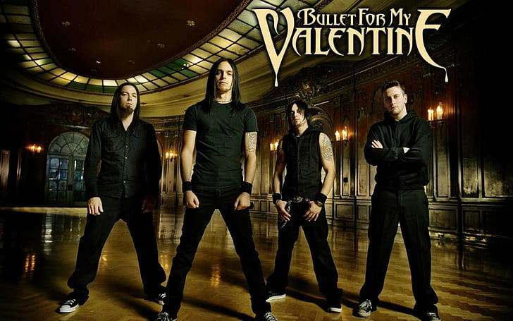 Bullet for my valentine, Band, Members, Hall, Rockers, group of people, HD wallpaper