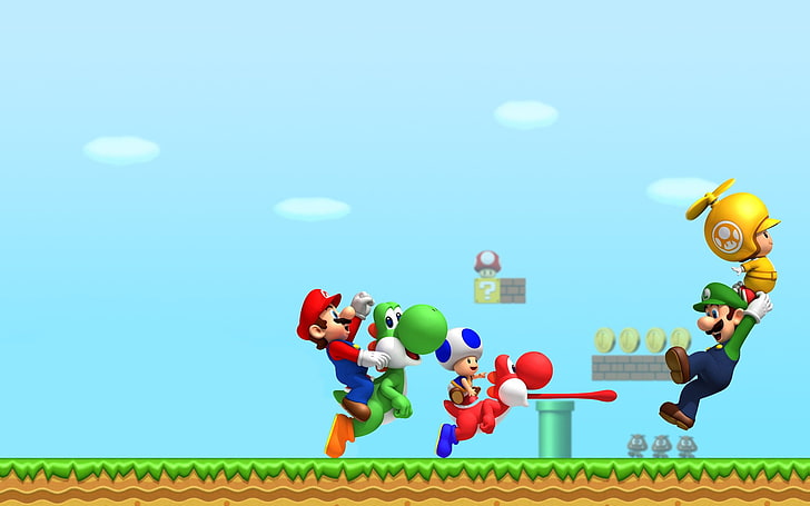 Super Mario wallpaper, New Super Mario Bros. Wii, balloon, sky