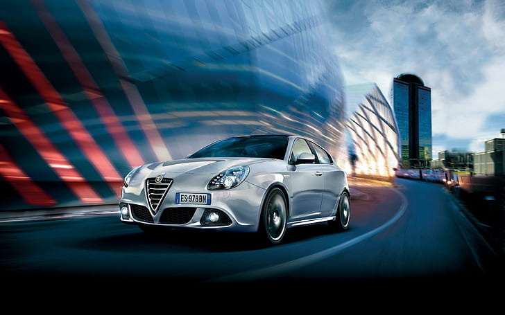 2014 Alfa Romeo Giulietta, grey 3 doors hatchback, cars, HD wallpaper