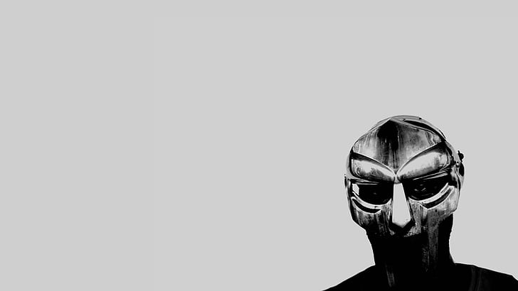 mf doom music hip hop mask album covers, copy space, one person
