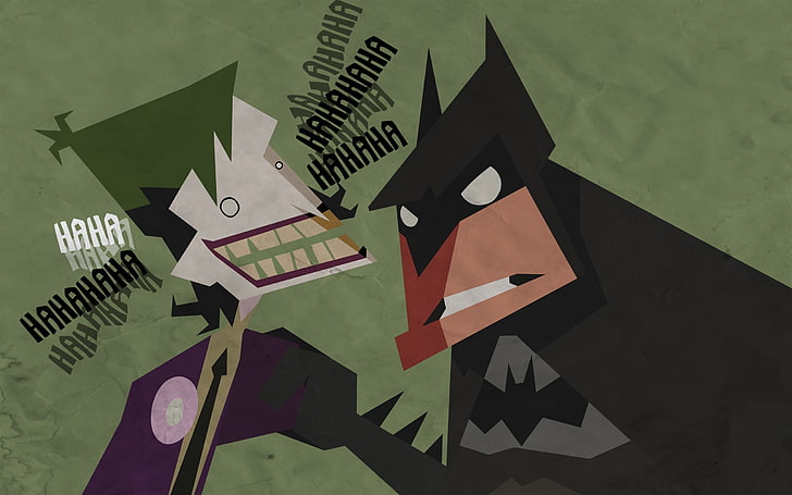 Batman and Joker illustration, movies, minimalism, paper, no people