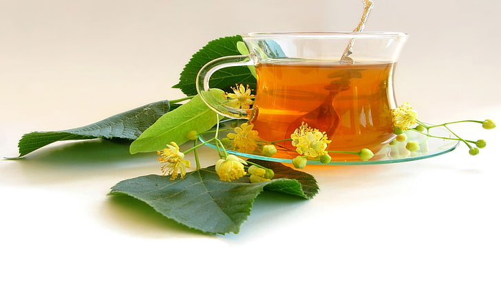 HD wallpaper: Tea, Linden, Flowers, Leaves, Cup, food and drink, tea ...