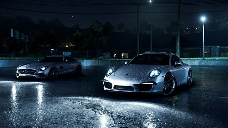 Porsche, NFS, Mercedes AMG, 911 Carerra, Need For Speed 2016, HD wallpaper