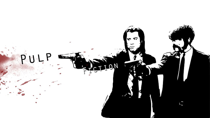 two male wearing suit jackets graphic wallpaper, movies, Pulp Fiction