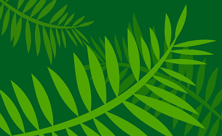 Jungle Leaves Vector Art, green leaf illustration, Aero, green color, HD wallpaper