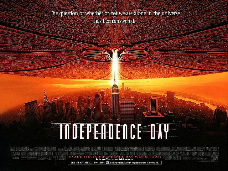 movies, Independence Day, text, architecture, red, communication, HD wallpaper