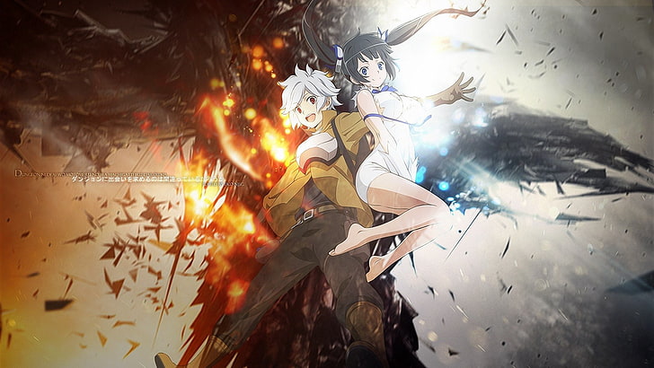 two female anime characters wallpaper, Is It Wrong to Try to Pick Up Girls in a Dungeon?