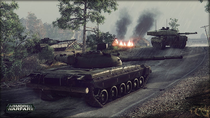 Armored Warfare game poster, tank, video games, tree, transportation, HD wallpaper