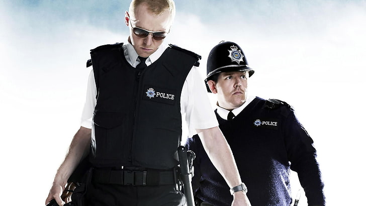 movies, Hot Fuzz, Simon Pegg, Blood and Ice Cream, safety, police force