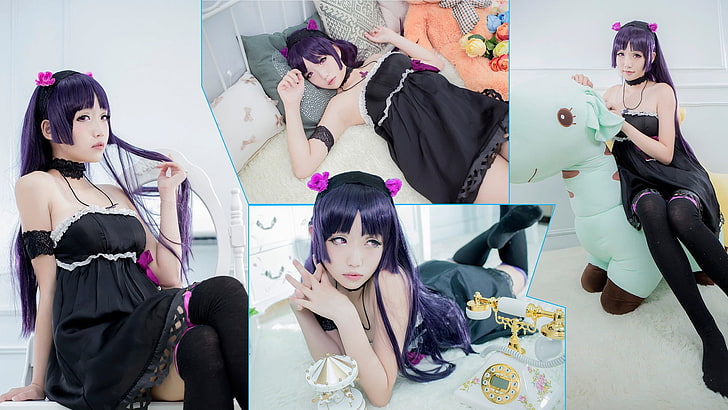 cosplay, asian cosplayer, Gokou Ruri, violet hair, women, fashion, HD wallpaper