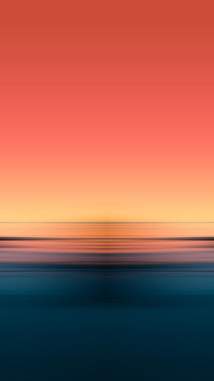 body of water and sunset digital wallpaper, gradient, sea, horizon over water, HD wallpaper