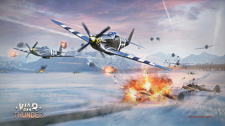 War Thunder wallpaper, airplane, Gaijin Entertainment, North American P-51 Mustang, HD wallpaper