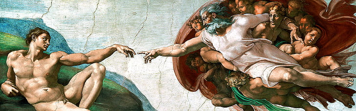 Adam, Chapel, Creation, Michelangelo, of, paintings, Sistine, HD wallpaper