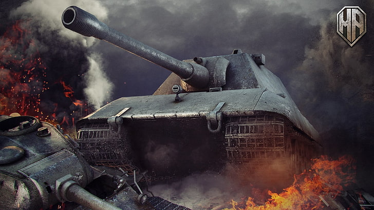 World of Tanks, wargaming, video games, E 100, smoke - physical structure