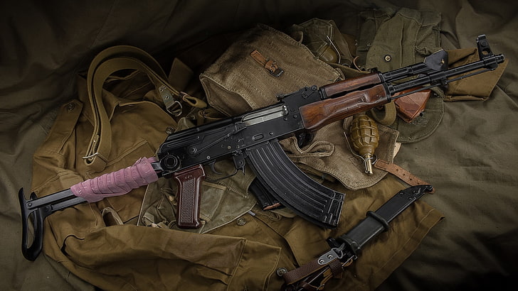weapons, machine, AKM, assault Rifle, HD wallpaper