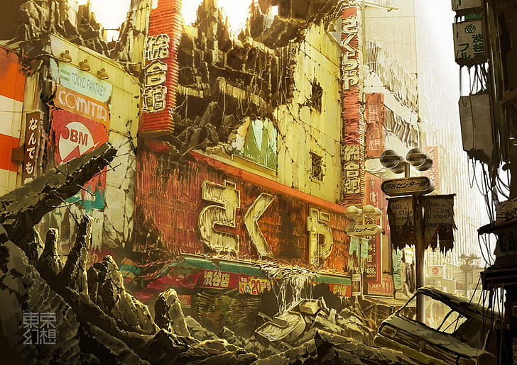 abandon building wallpaper, the city, Apocalypse, Japan, Tokyo, HD wallpaper
