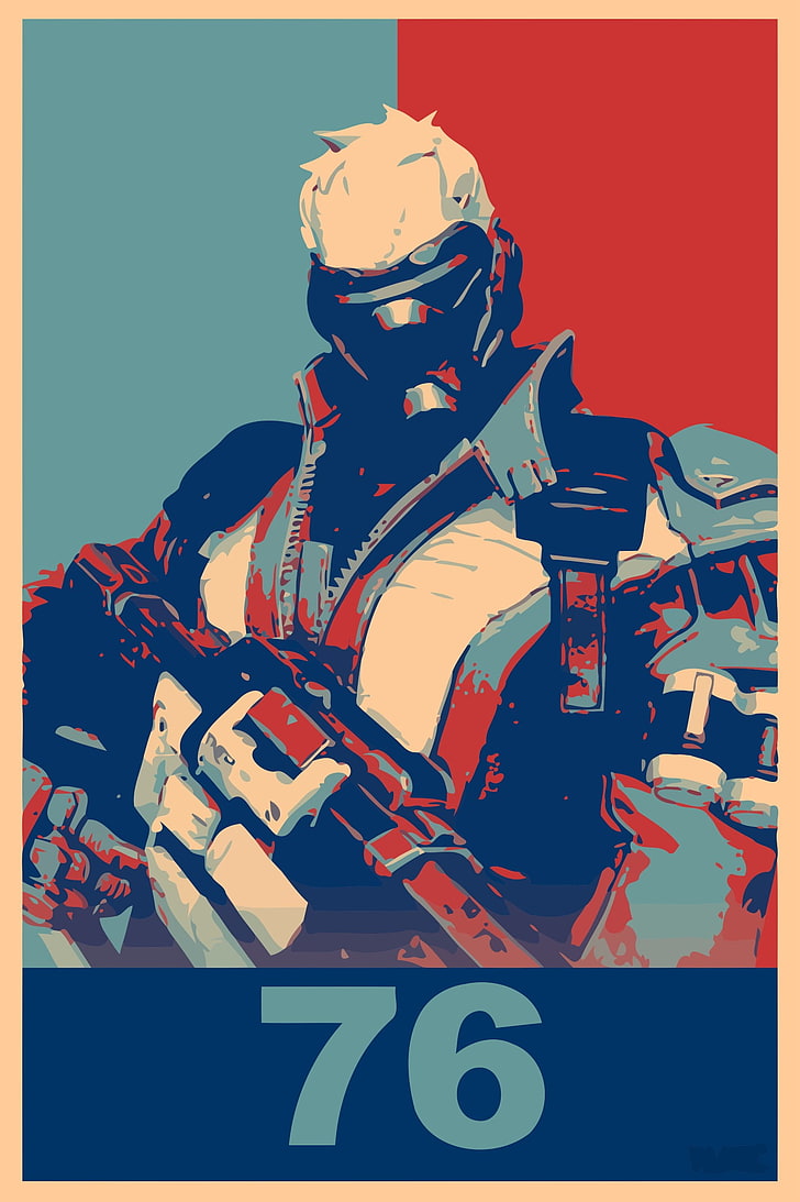 Overwatch illustration, propaganda, Soldier: 76, Gamer, video games