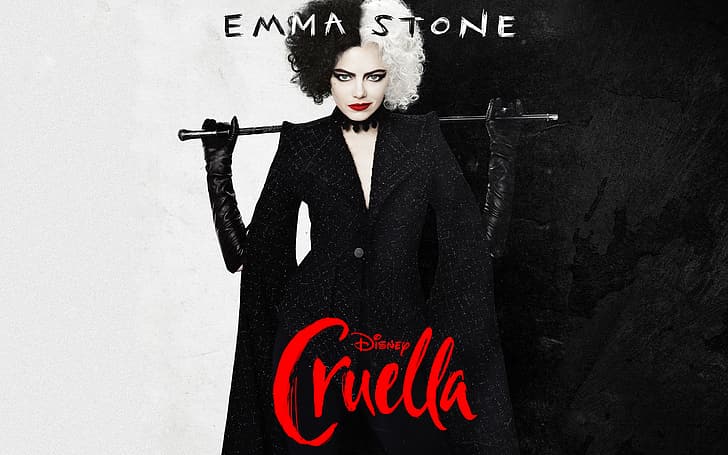 Emma Stone, actress, Cruella de Vil, HD wallpaper