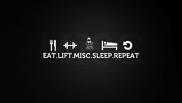 eat, lift, misc, repeat, sleep, HD wallpaper