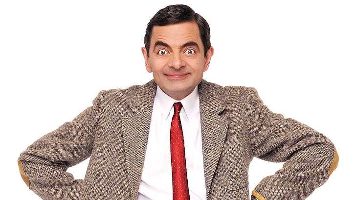 movies, Mr. Bean, Rowan Atkinson, men, actor, smiling, suits