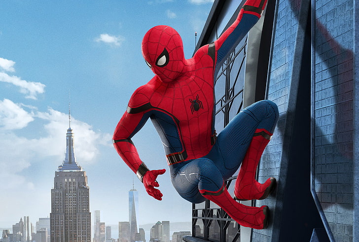 spiderman homecoming, 2017 movies, hd, super heroes, architecture, HD wallpaper